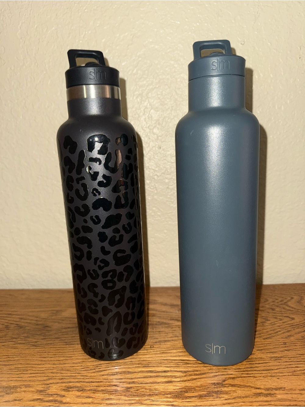 Slate Blue & Black Leopard 20 oz Simple Modern Stainless Water Bottle Duo